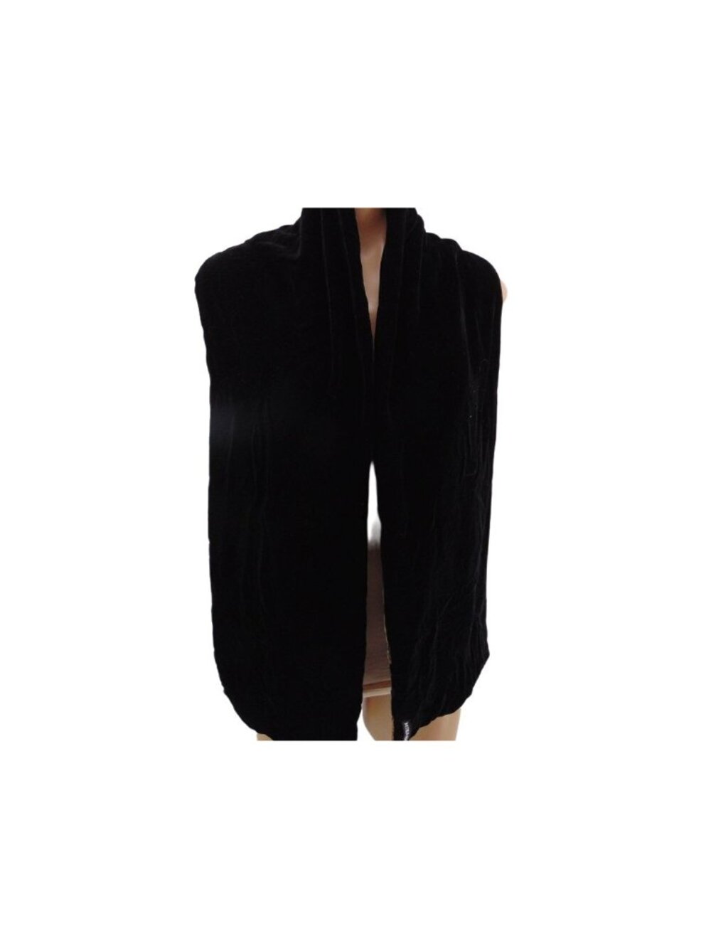 Mina Mann Black Gold Silk Velour Velvet Brown Burnout Scarf Wrap 62x9" - Picture 4 of 15